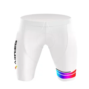 Cuissard cycliste femme sans bretelles Neoline Rainbow White