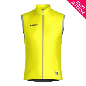 Gilet cycliste coupe-vent mixte BASICO FLUO
